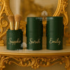 Personalized PU Leather Makeup Brush Holder: Embroidered Travel Pen Cup