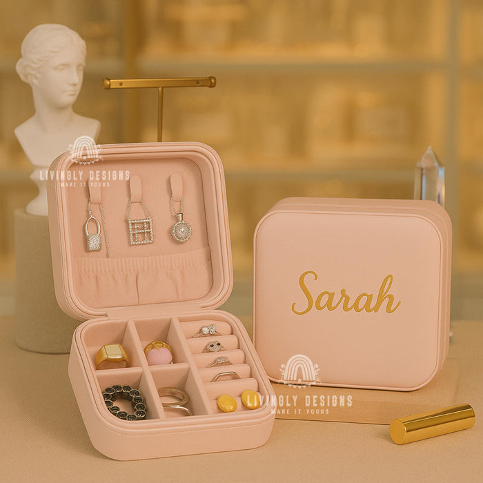 Personalized Jewelry Storage Box: Custom Bridesmaid Gift Wedding Jewelry Holder Organizer