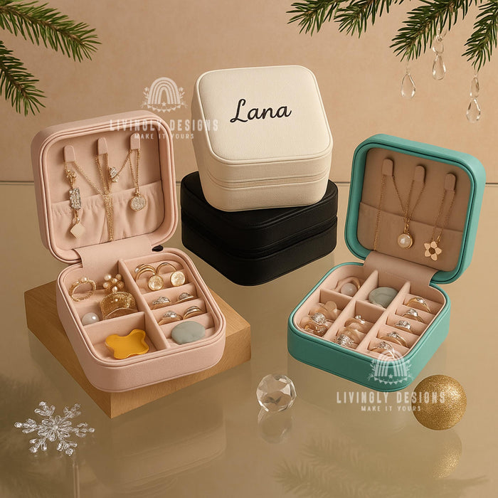 Personalized Jewelry Storage Box: Custom Bridesmaid Gift Wedding Jewelry Holder Organizer