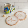 Personalized Resin Agate Coasters: Metallic Rim, Custom Wedding Decor