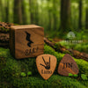 Personalized Walnut Guitar Pick Set: Engraved Magnetic Box, Musician Gift