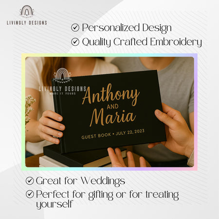 Personalized Wedding Guest Book: Foil Printed Hardcover Keepsake