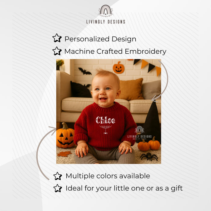 Personalized Name Baby Halloween Sweater