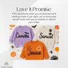 Personalized Hand-Embroidered Halloween Sweater: Ghost, Pumpkin, Witch
