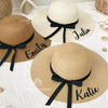 Custom Bridesmaid Sun Hat: Embroidered Wide Brim Straw Hat for Weddings & Beach Trips