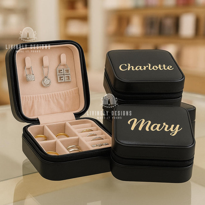 Personalized Jewelry Storage Box: Custom Bridesmaid Gift Wedding Jewelry Holder Organizer
