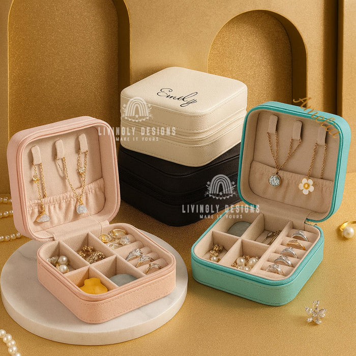 Personalized Jewelry Storage Box: Custom Bridesmaid Gift Wedding Jewelry Holder Organizer
