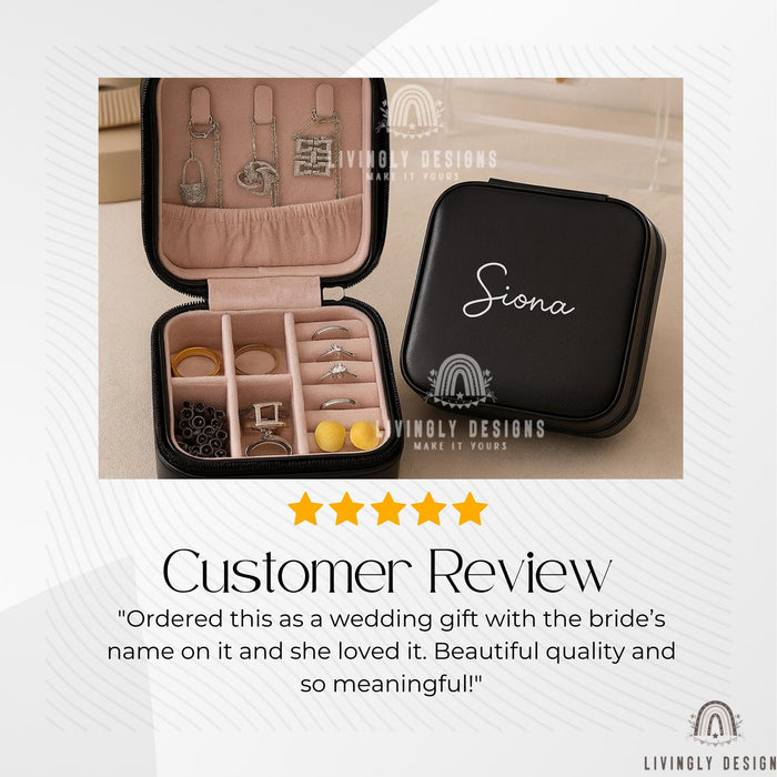 Personalized Jewelry Storage Box: Custom Bridesmaid Gift Wedding Jewelry Holder Organizer