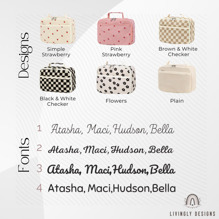 Personalized Corduroy Kids Lunch Box with Name