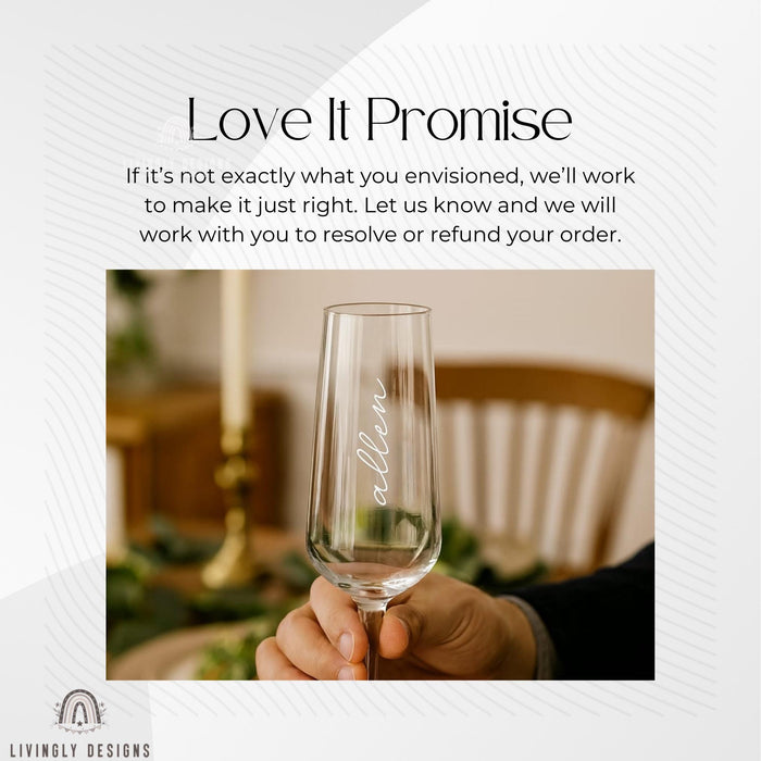 Custom Name Wedding Champagne Flutes – Personalized | Custom Engraved Glasses with Names | Bride & Groom Gift, Anniversary Engagement Toast