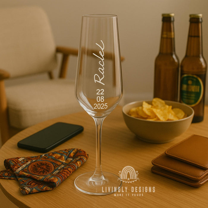 Custom Name Wedding Champagne Flutes – Personalized | Custom Engraved Glasses with Names | Bride & Groom Gift, Anniversary Engagement Toast