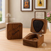 Personalized Walnut Guitar Pick Set: Engraved Magnetic Box, Musician Gift