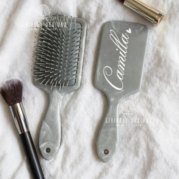 Personalized Name Hairbrush with Ribbon | Custom Engraved Comb Gift | Bridesmaid Gift, Birthday Gift, Mother’s Day Gift for Her