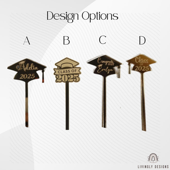 Personalized Graduation Drink Stirrers: Custom Acrylic Party Favors