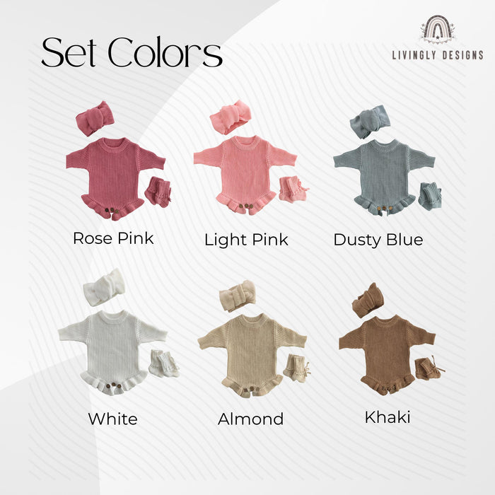 Personalized Baby Ruffle 3-Piece Romper Outfit