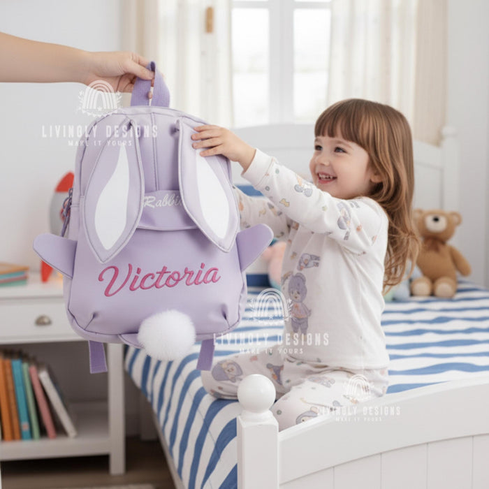 Personalized Bunny Adventure Backpack with Name