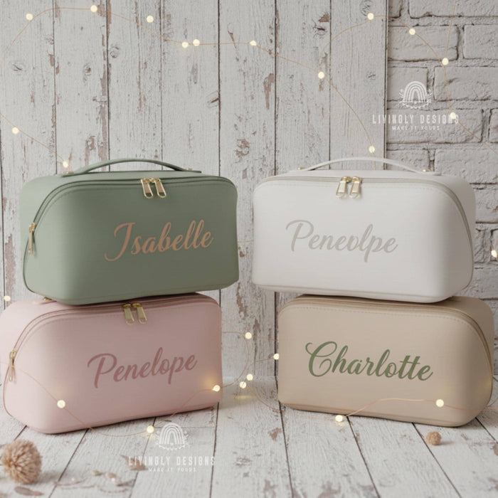 Custom Leather Makeup Bag Travel Pouch
