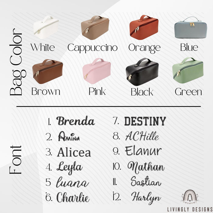 Custom Leather Makeup Bag Travel Pouch