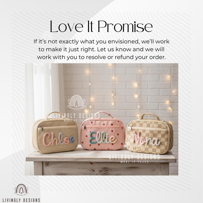 Personalized Corduroy Kids Lunch Box with Name