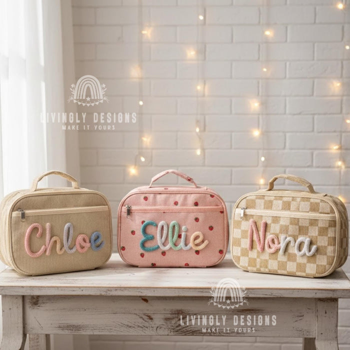 Personalized Corduroy Kids Lunch Box with Name