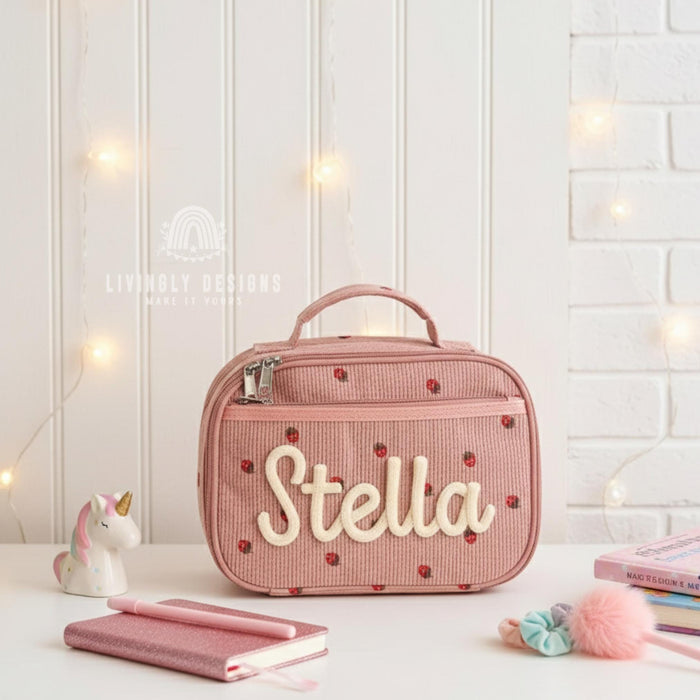 Personalized Corduroy Kids Lunch Box with Name