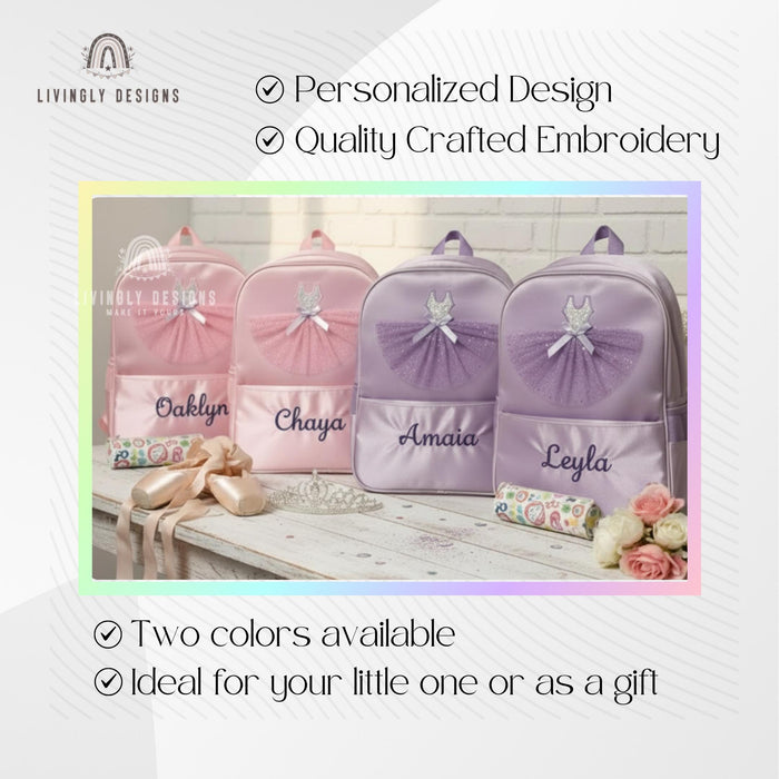 Personalized Ballerina Tutu Dance Backpack