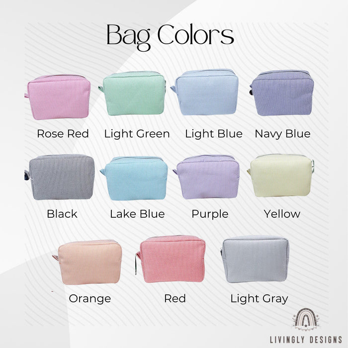 Personalized Stripped Makeup and Travel Organizer