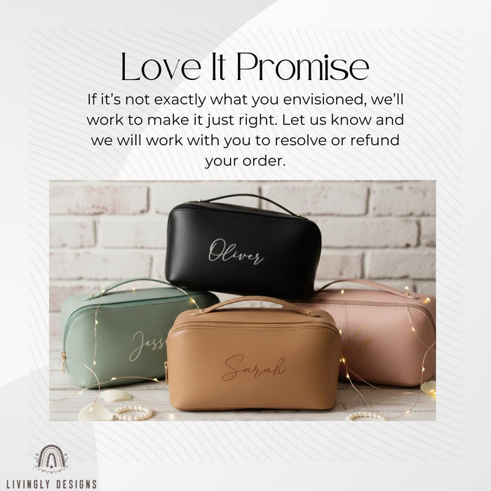 Custom Leather Makeup Bag Travel Pouch
