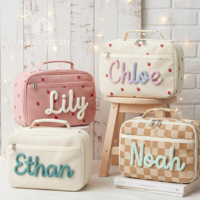 Personalized Corduroy Kids Lunch Box with Name