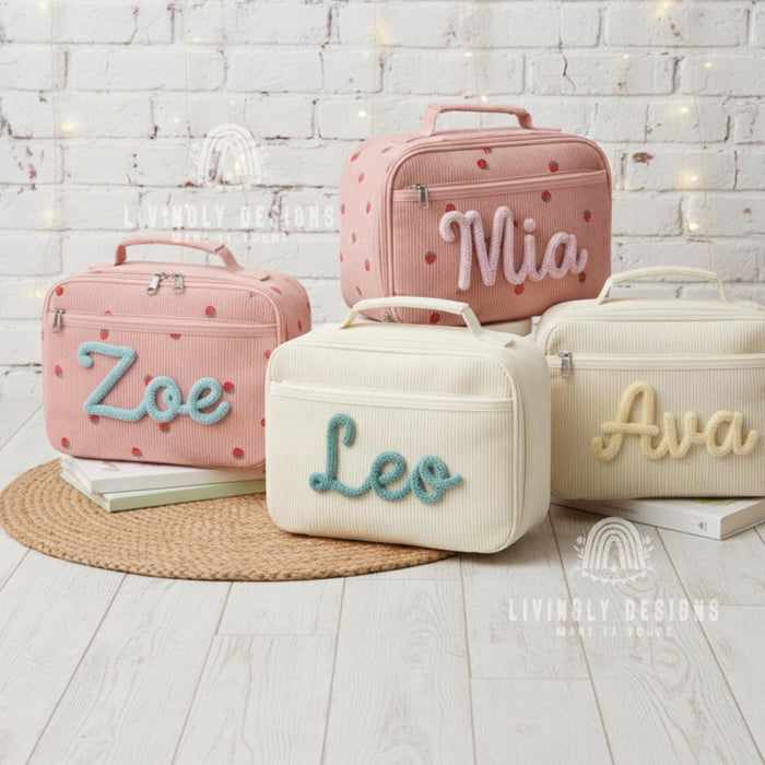 Personalized Corduroy Kids Lunch Box with Name