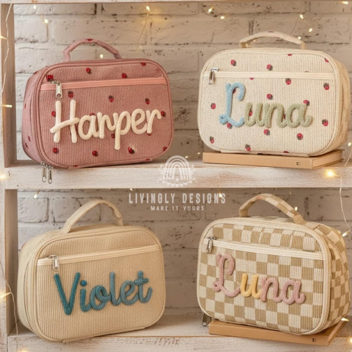 Personalized Corduroy Kids Lunch Box with Name