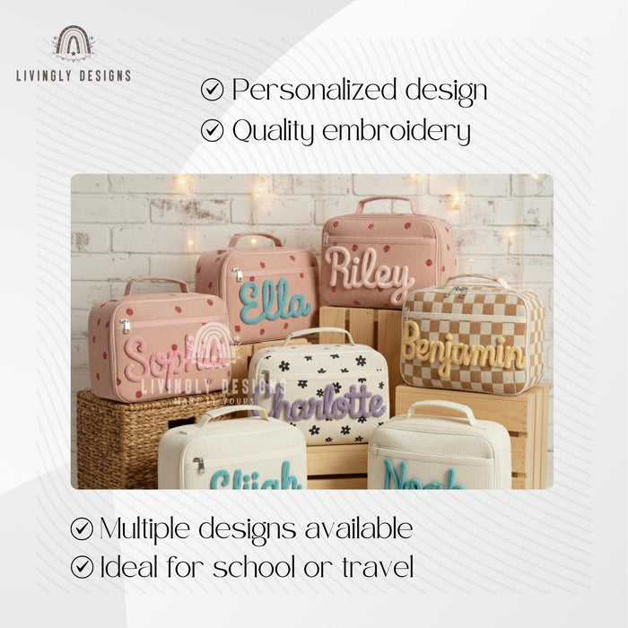Personalized Corduroy Kids Lunch Box with Name