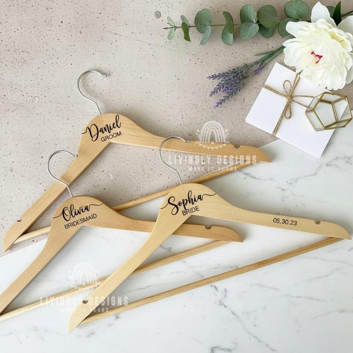 Custom Name/Date Clothes Organization Wooden Hanger