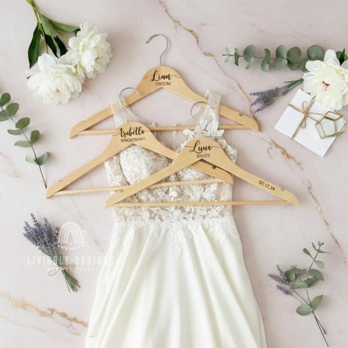 Custom Name/Date Clothes Organization Wooden Hanger