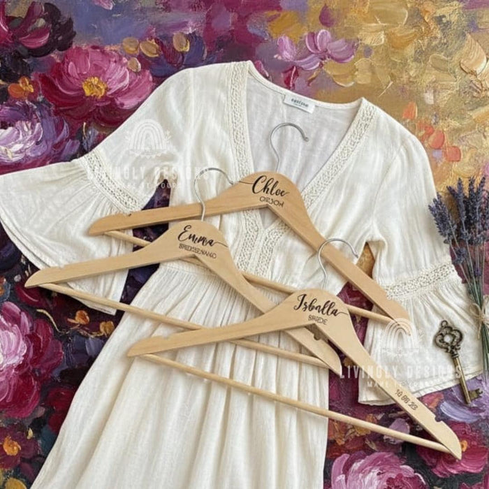 Custom Name/Date Clothes Organization Wooden Hanger
