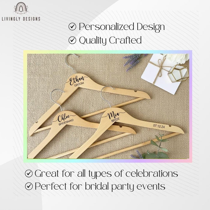 Custom Name/Date Clothes Organization Wooden Hanger