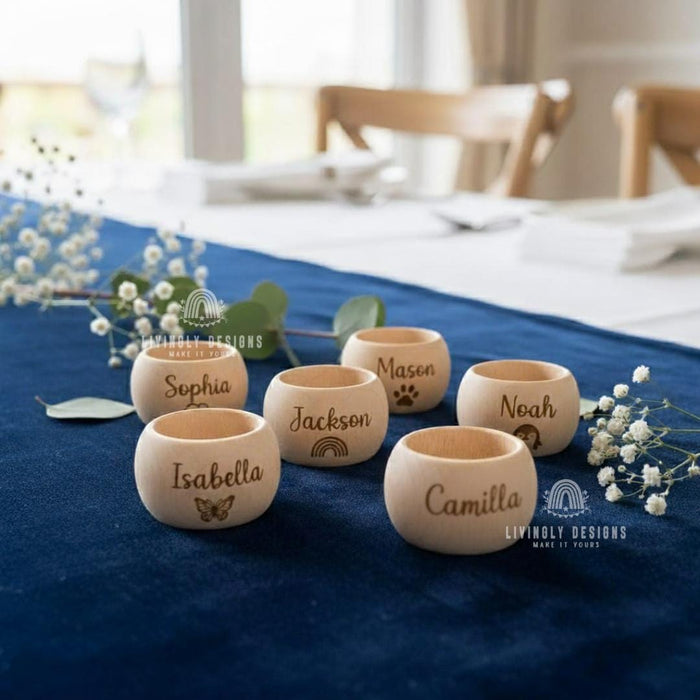 Custom Engraved Wooden Napkin Rings