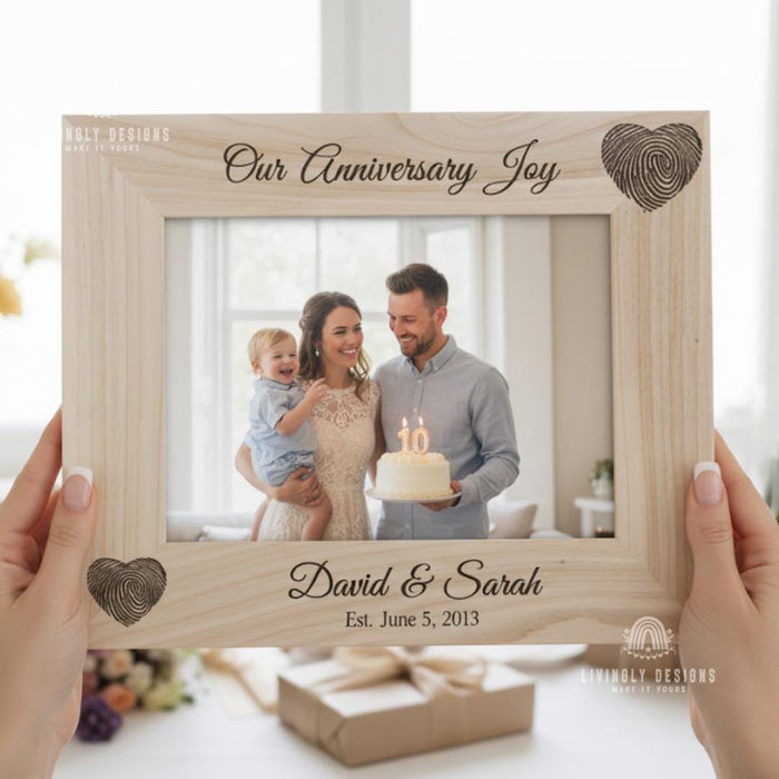 Custom Family Name Photo Frame: Personalized Engraved Wooden Wall Decor