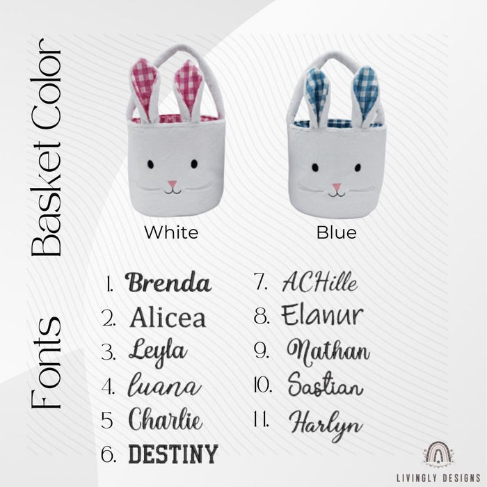 Custom Name Gingham Bunny Tote