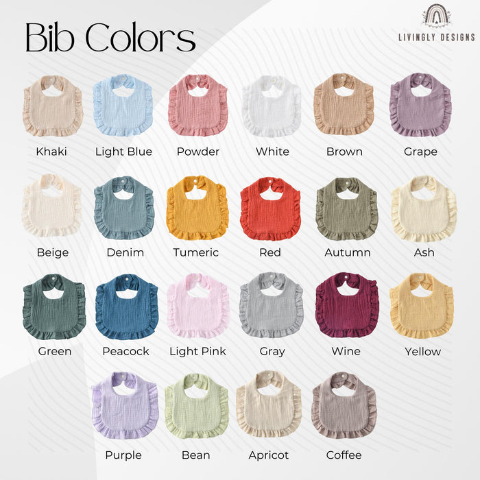 Personalized Baby Name Ruffle Soft Cotton Bib