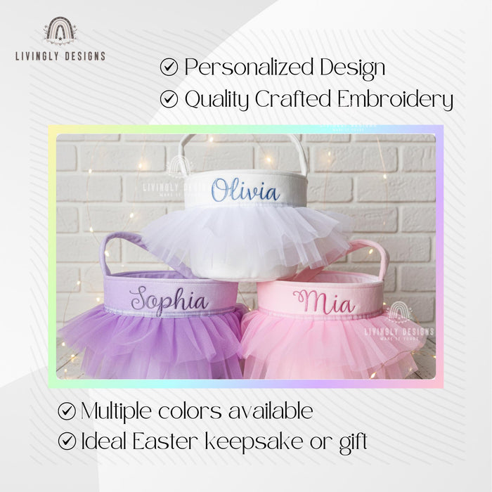 Personalized Flower Girl Basket Velvet Yarn Skirt