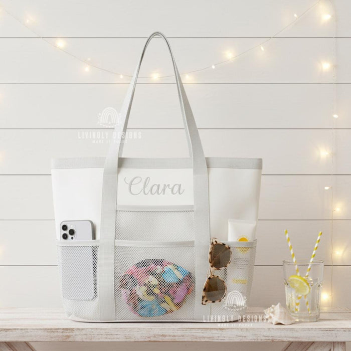 Custom Mesh Tote Bag: Personalized Travel Bag Summer Organizer