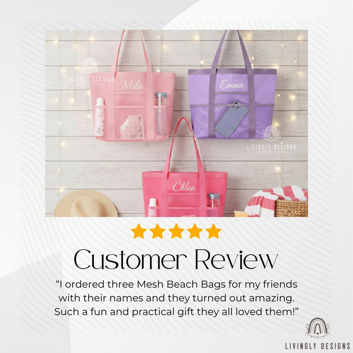 Custom Mesh Tote Bag: Personalized Travel Bag Summer Organizer