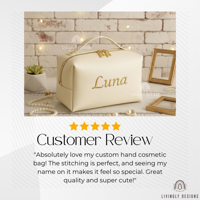 Personalized White Toiletry Bag/Travel Organizer