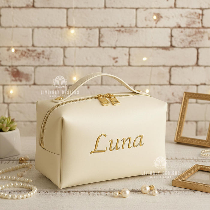 Personalized White Toiletry Bag/Travel Organizer