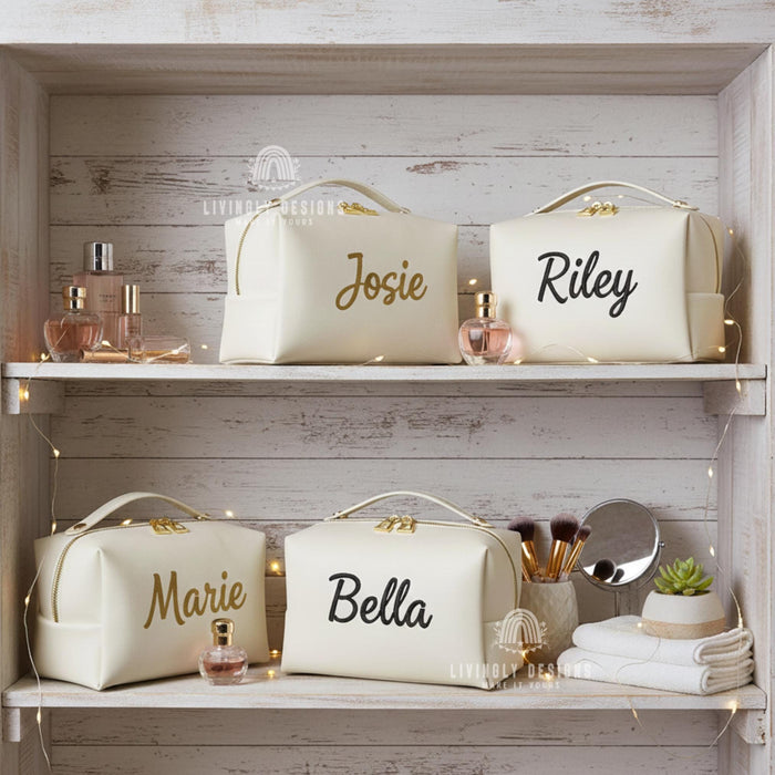 Personalized White Toiletry Bag/Travel Organizer