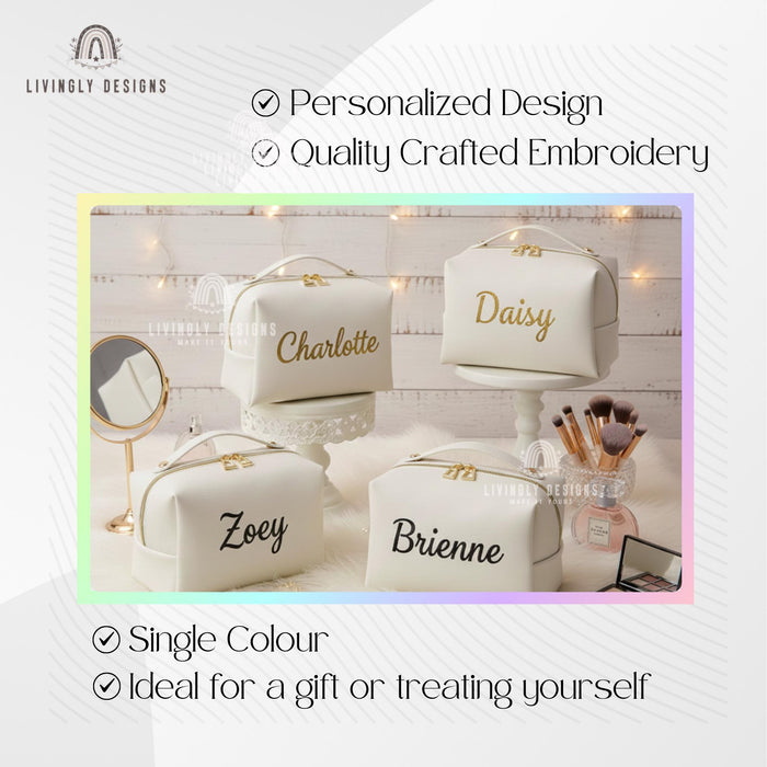 Personalized White Toiletry Bag/Travel Organizer