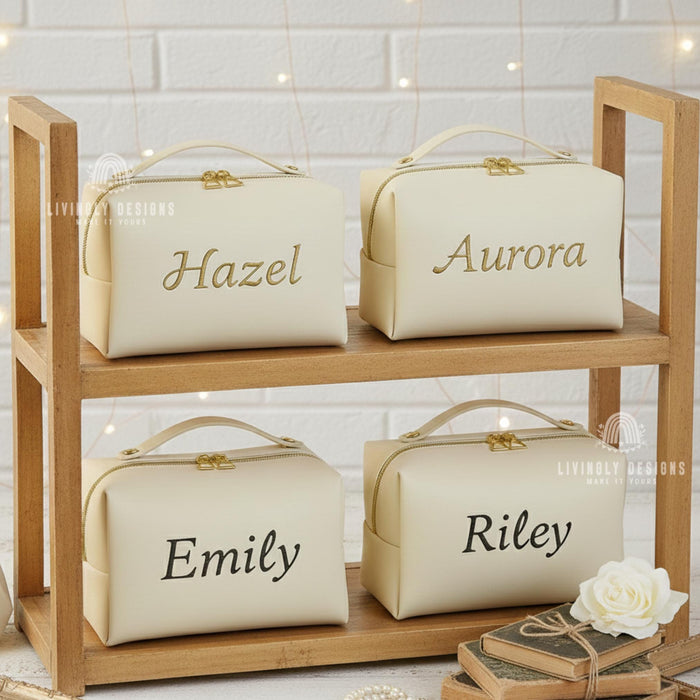 Personalized White Toiletry Bag/Travel Organizer