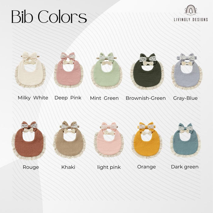 Personalized Name Baby Bib & Bow Set