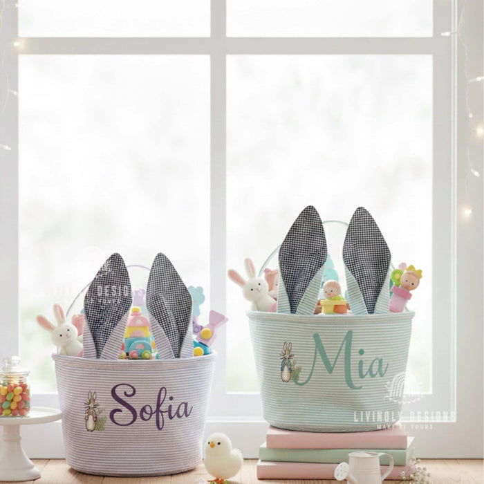 Personalized Easter Basket with Bunny Ears